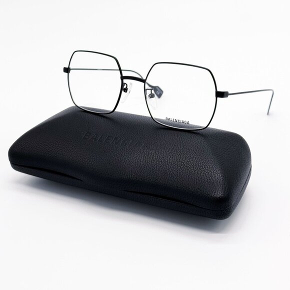 NEW BALENCIAGA EYEGLASSES BB0090O 001 SQUARE BLACK WOMEN EYEWEAR BALENCIAGA - Picture 1 of 9
